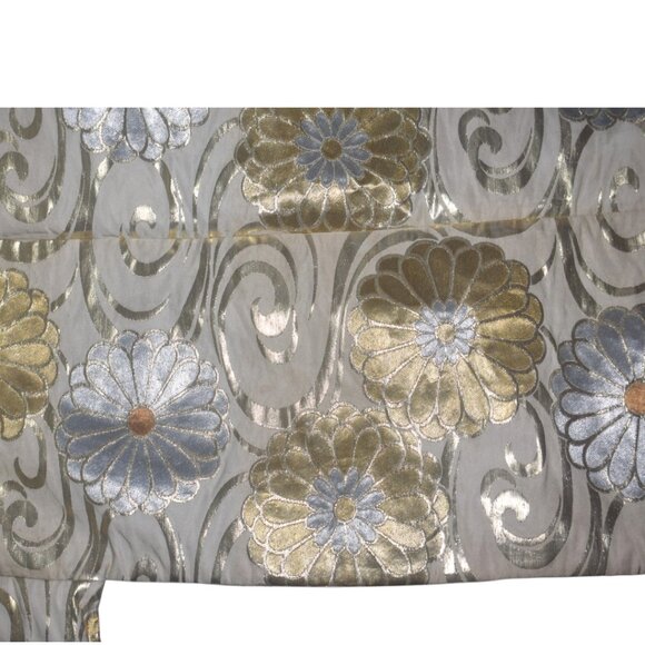 Vintage 50s 60s Gold Silver Metallic Floral Short Kimono Jacket Tokyo XL As Is - Picture 11 of 14